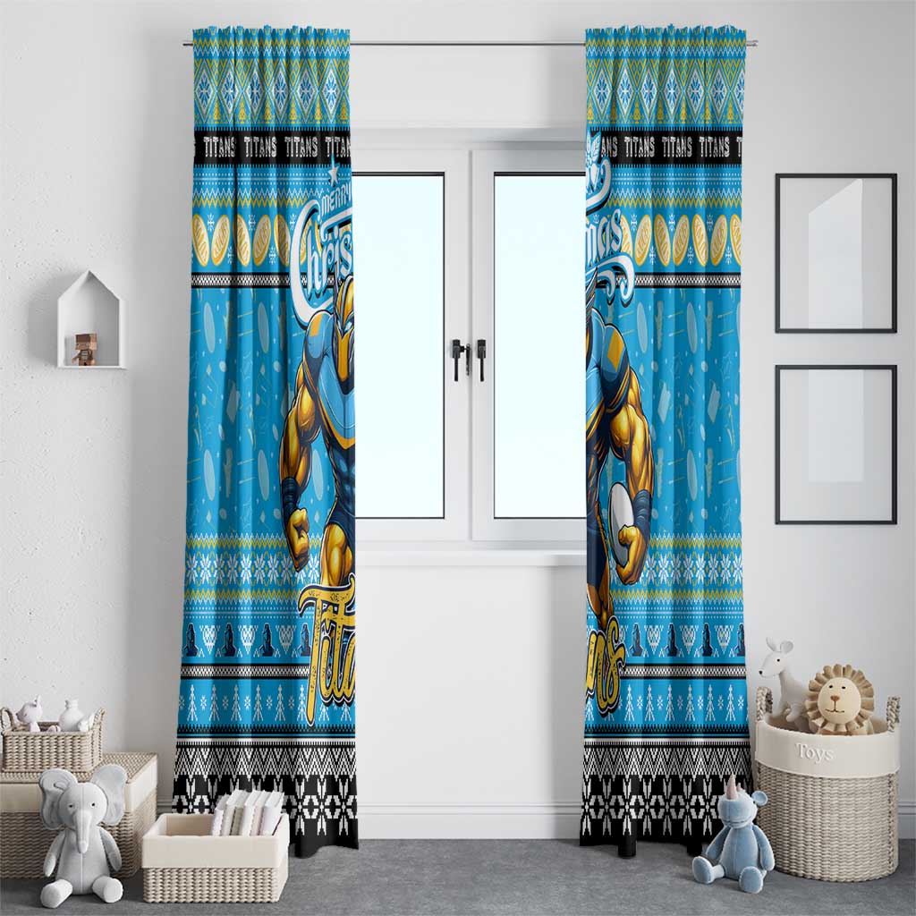 Titans Rugby Xmas Window Curtain Australia NRL Mascot