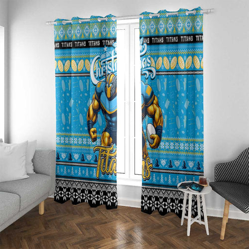 Titans Rugby Xmas Window Curtain Australia NRL Mascot