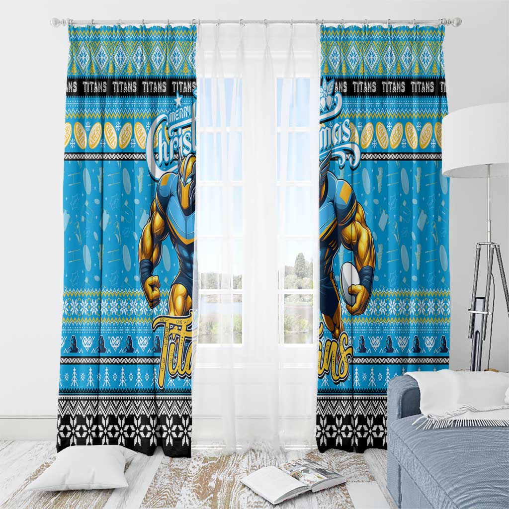 Titans Rugby Xmas Window Curtain Australia NRL Mascot