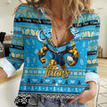 Personalized Titans Rugby Xmas Women Casual Shirt Australia NRL Mascot
