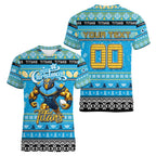 Personalized Titans Rugby Xmas Women V-Neck T-Shirt Australia NRL Mascot