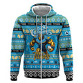 Personalized Titans Rugby Xmas Zip Hoodie Australia NRL Mascot