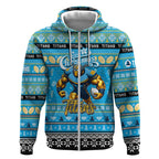 Personalized Titans Rugby Xmas Zip Hoodie Australia NRL Mascot