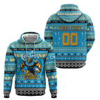 Personalized Titans Rugby Xmas Zip Hoodie Australia NRL Mascot