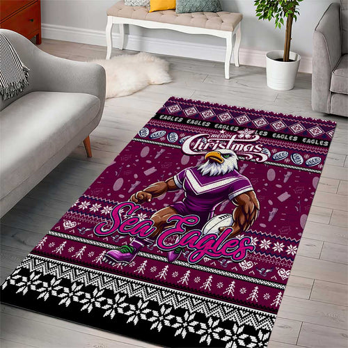 Sea Eagles Rugby Xmas Area Rug Australia NRL Mascot