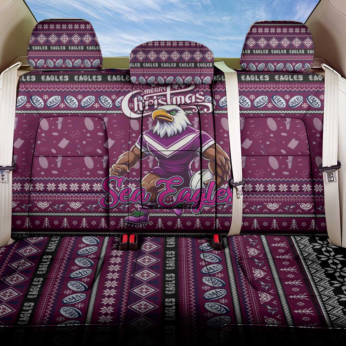 Sea Eagles Rugby Xmas Back Car Seat Cover Australia NRL Mascot