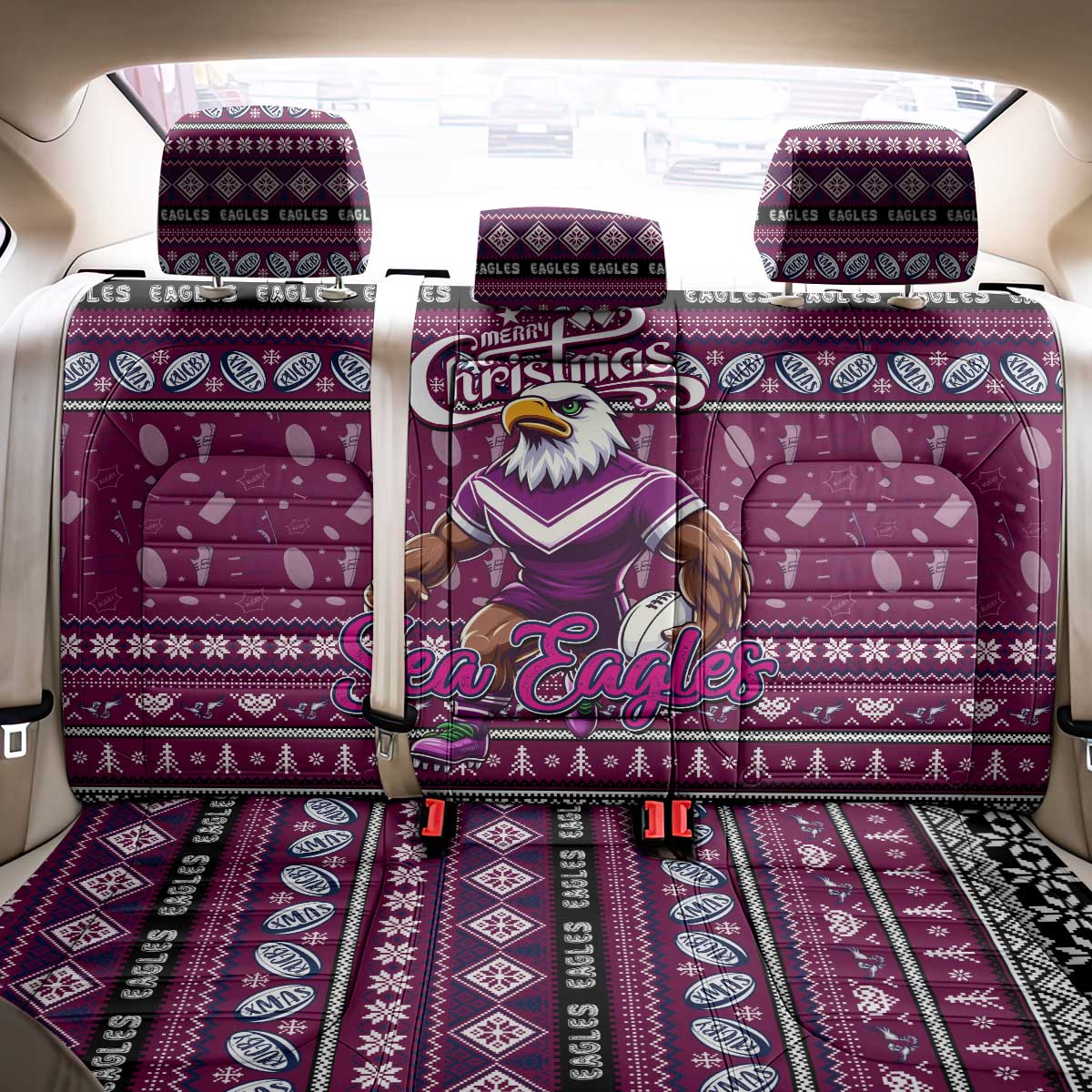 Sea Eagles Rugby Xmas Back Car Seat Cover Australia NRL Mascot