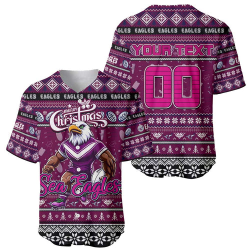 Personalized Sea Eagles Rugby Xmas Baseball Jersey Australia NRL Mascot