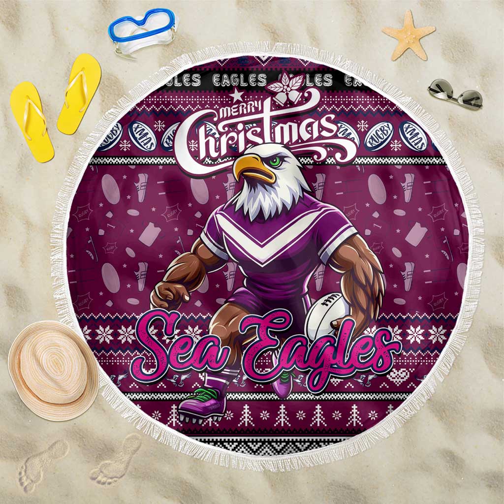 Sea Eagles Rugby Xmas Beach Blanket Australia NRL Mascot