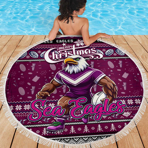 Sea Eagles Rugby Xmas Beach Blanket Australia NRL Mascot