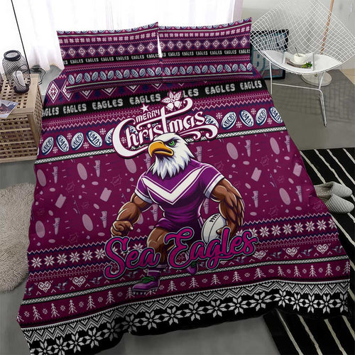 Sea Eagles Rugby Xmas Bedding Set Australia NRL Mascot