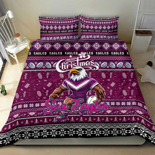 Sea Eagles Rugby Xmas Bedding Set Australia NRL Mascot