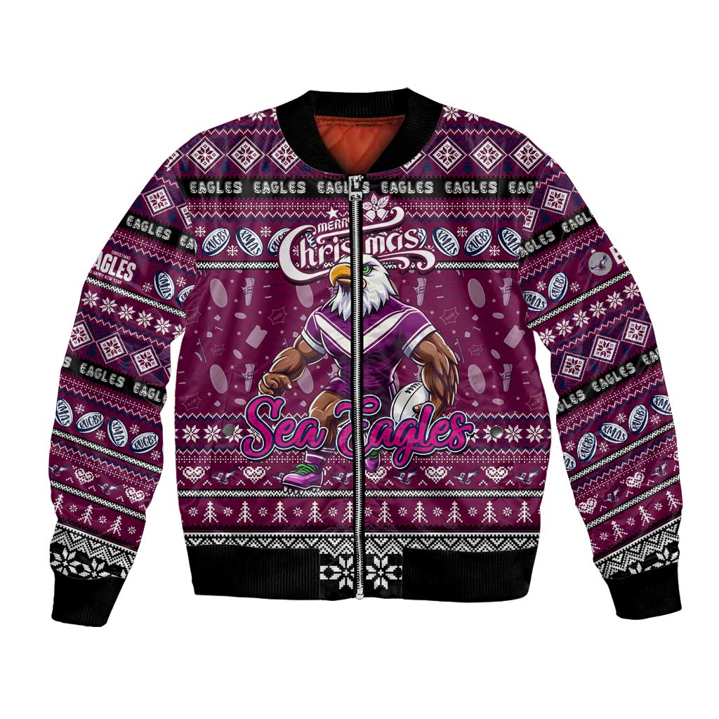 Personalized Sea Eagles Rugby Xmas Bomber Jacket Australia NRL Mascot