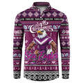 Personalized Sea Eagles Rugby Xmas Button Sweatshirt Australia NRL Mascot