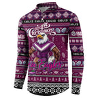 Personalized Sea Eagles Rugby Xmas Button Sweatshirt Australia NRL Mascot