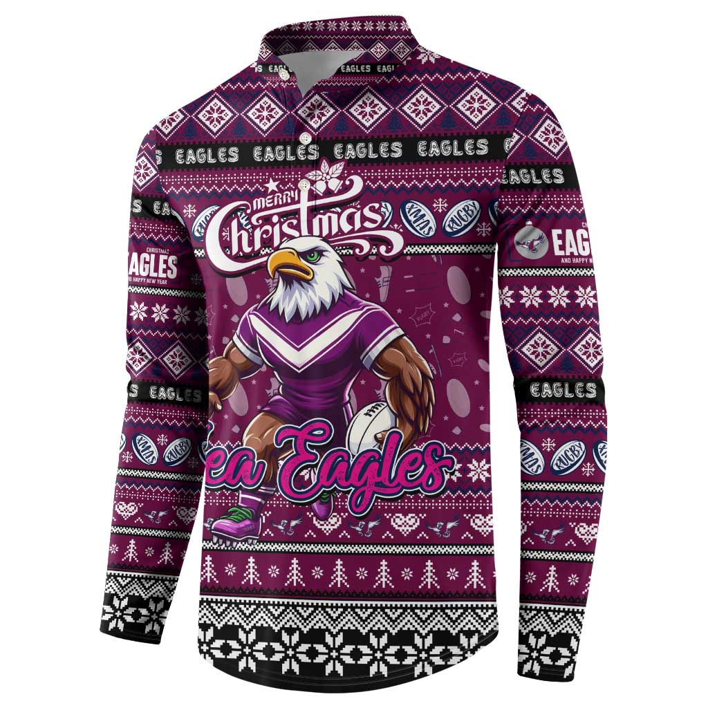 Personalized Sea Eagles Rugby Xmas Button Sweatshirt Australia NRL Mascot