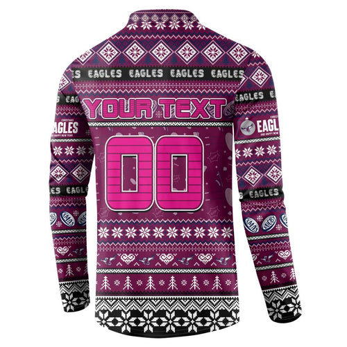 Personalized Sea Eagles Rugby Xmas Button Sweatshirt Australia NRL Mascot