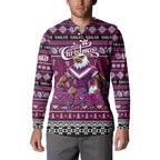 Personalized Sea Eagles Rugby Xmas Button Sweatshirt Australia NRL Mascot