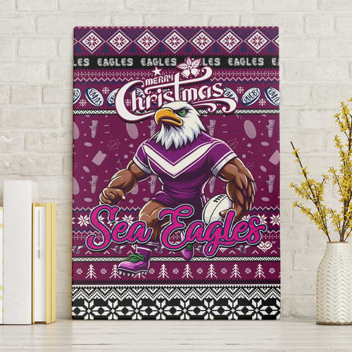 Sea Eagles Rugby Xmas Canvas Wall Art Australia NRL Mascot