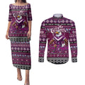 Personalized Sea Eagles Rugby Xmas Couples Matching Puletasi and Long Sleeve Button Shirt Australia NRL Mascot