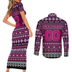 Personalized Sea Eagles Rugby Xmas Couples Matching Short Sleeve Bodycon Dress and Long Sleeve Button Shirt Australia NRL Mascot