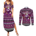 Personalized Sea Eagles Rugby Xmas Couples Matching Summer Maxi Dress and Long Sleeve Button Shirt Australia NRL Mascot