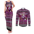 Personalized Sea Eagles Rugby Xmas Couples Matching Tank Maxi Dress and Long Sleeve Button Shirt Australia NRL Mascot