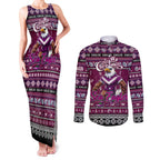 Personalized Sea Eagles Rugby Xmas Couples Matching Tank Maxi Dress and Long Sleeve Button Shirt Australia NRL Mascot