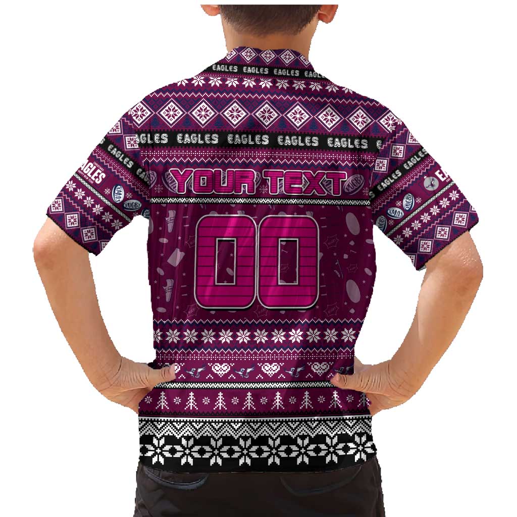 Personalized Sea Eagles Rugby Xmas Family Matching Mermaid Dress and Hawaiian Shirt Australia NRL Mascot