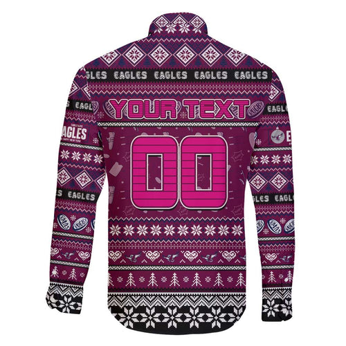 Personalized Sea Eagles Rugby Xmas Family Matching Mermaid Dress and Hawaiian Shirt Australia NRL Mascot