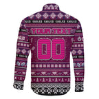 Personalized Sea Eagles Rugby Xmas Family Matching Off The Shoulder Long Sleeve Dress and Hawaiian Shirt Australia NRL Mascot
