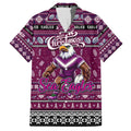 Personalized Sea Eagles Rugby Xmas Family Matching Off Shoulder Maxi Dress and Hawaiian Shirt Australia NRL Mascot