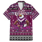 Personalized Sea Eagles Rugby Xmas Family Matching Off Shoulder Maxi Dress and Hawaiian Shirt Australia NRL Mascot