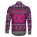 Personalized Sea Eagles Rugby Xmas Family Matching Off Shoulder Short Dress and Hawaiian Shirt Australia NRL Mascot