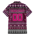 Personalized Sea Eagles Rugby Xmas Family Matching Short Sleeve Bodycon Dress and Hawaiian Shirt Australia NRL Mascot