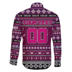 Personalized Sea Eagles Rugby Xmas Family Matching Short Sleeve Bodycon Dress and Hawaiian Shirt Australia NRL Mascot