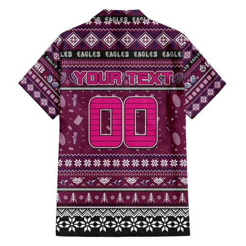 Personalized Sea Eagles Rugby Xmas Family Matching Tank Maxi Dress and Hawaiian Shirt Australia NRL Mascot