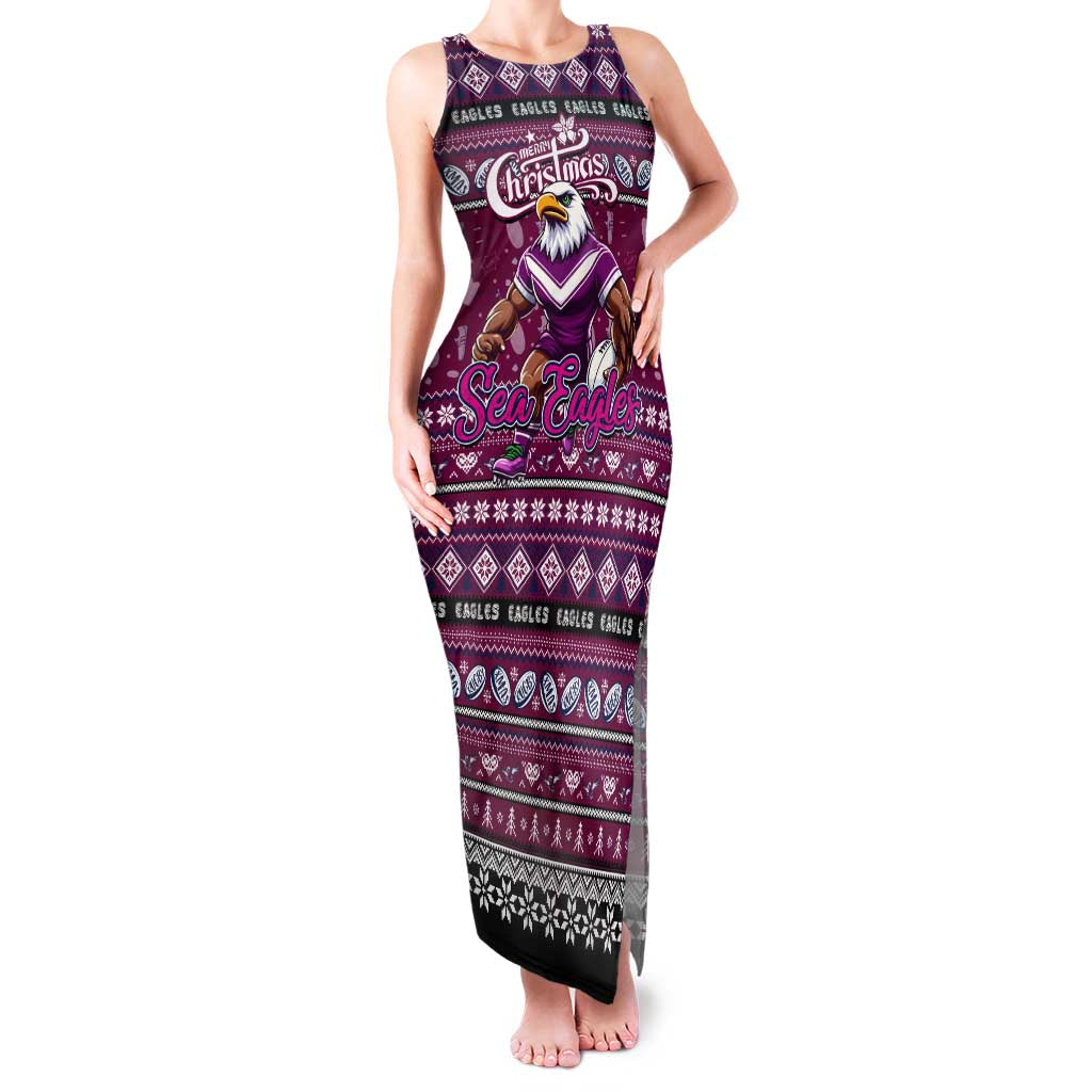 Personalized Sea Eagles Rugby Xmas Family Matching Tank Maxi Dress and Hawaiian Shirt Australia NRL Mascot