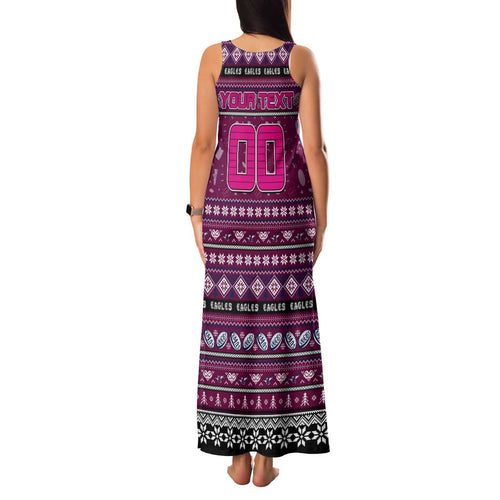 Personalized Sea Eagles Rugby Xmas Family Matching Tank Maxi Dress and Hawaiian Shirt Australia NRL Mascot
