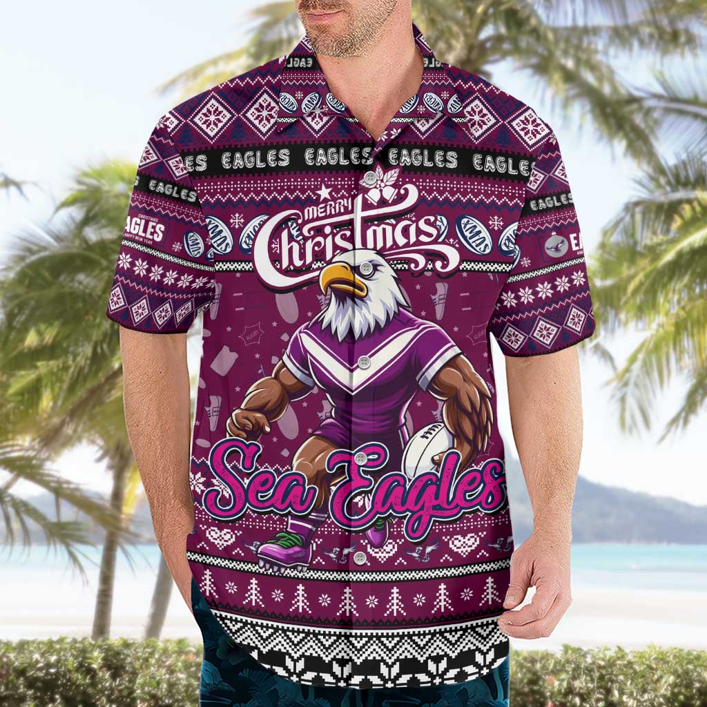 Personalized Sea Eagles Rugby Xmas Hawaiian Shirt Australia NRL Mascot