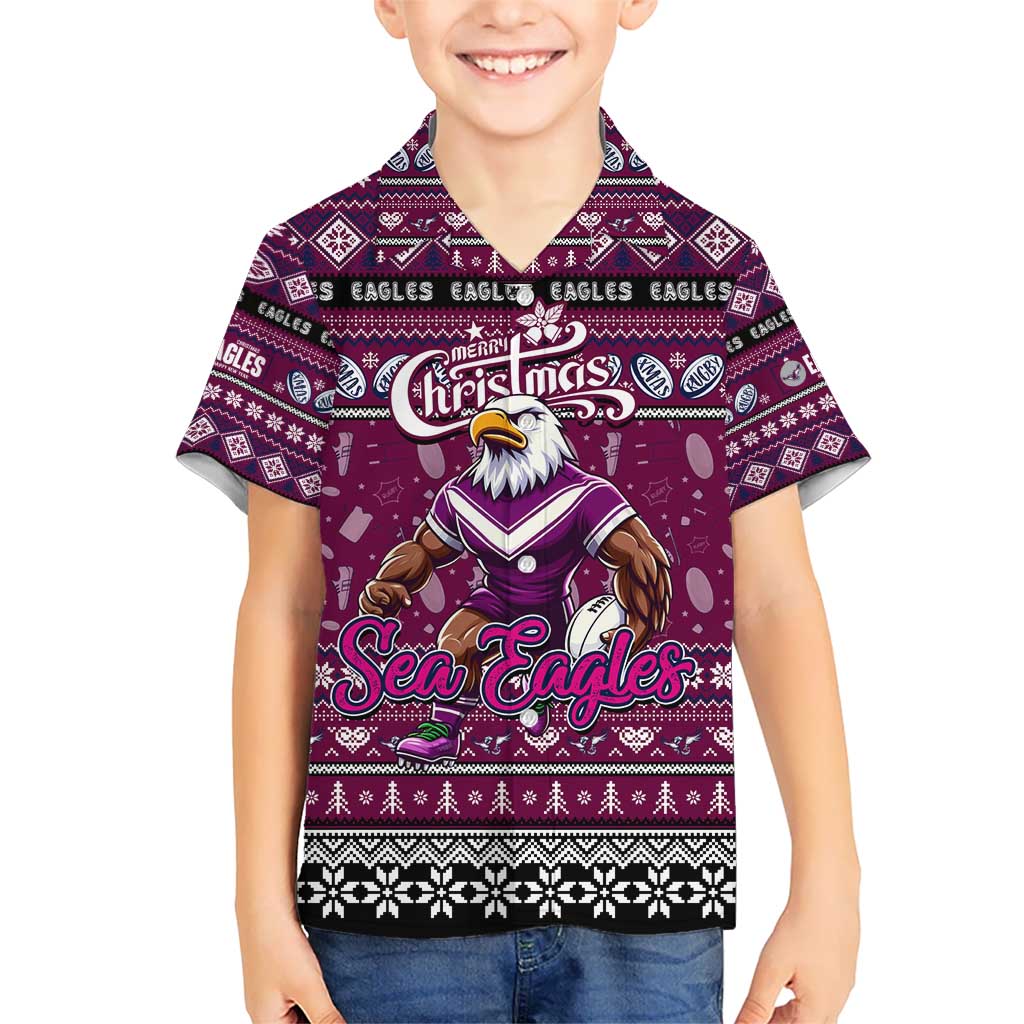 Personalized Sea Eagles Rugby Xmas Hawaiian Shirt Australia NRL Mascot