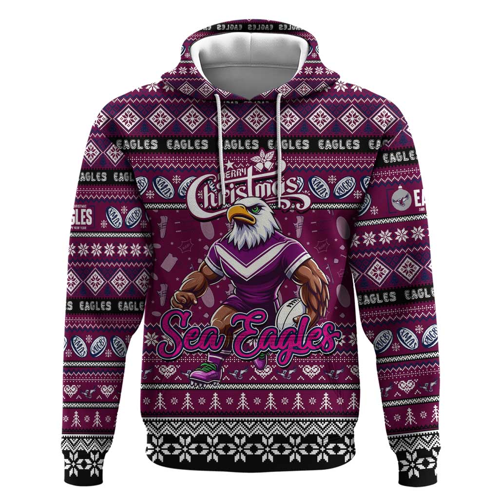 Personalized Sea Eagles Rugby Xmas Hoodie Australia NRL Mascot