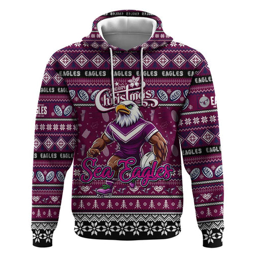 Personalized Sea Eagles Rugby Xmas Hoodie Australia NRL Mascot