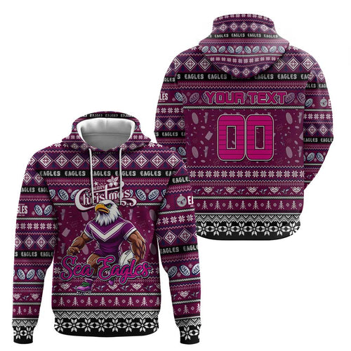 Personalized Sea Eagles Rugby Xmas Hoodie Australia NRL Mascot