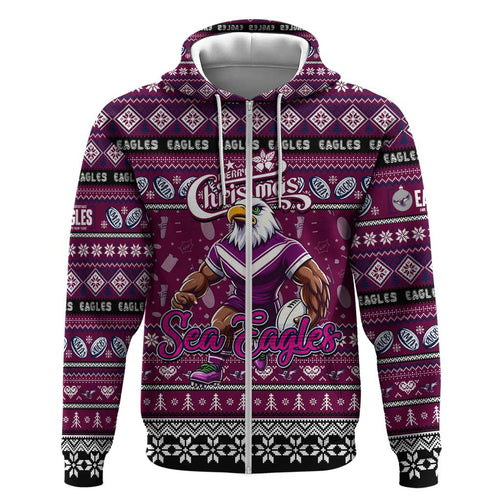 Personalized Sea Eagles Rugby Xmas Hoodie Australia NRL Mascot