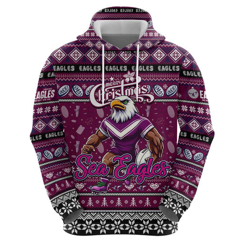 Personalized Sea Eagles Rugby Xmas Hoodie Australia NRL Mascot