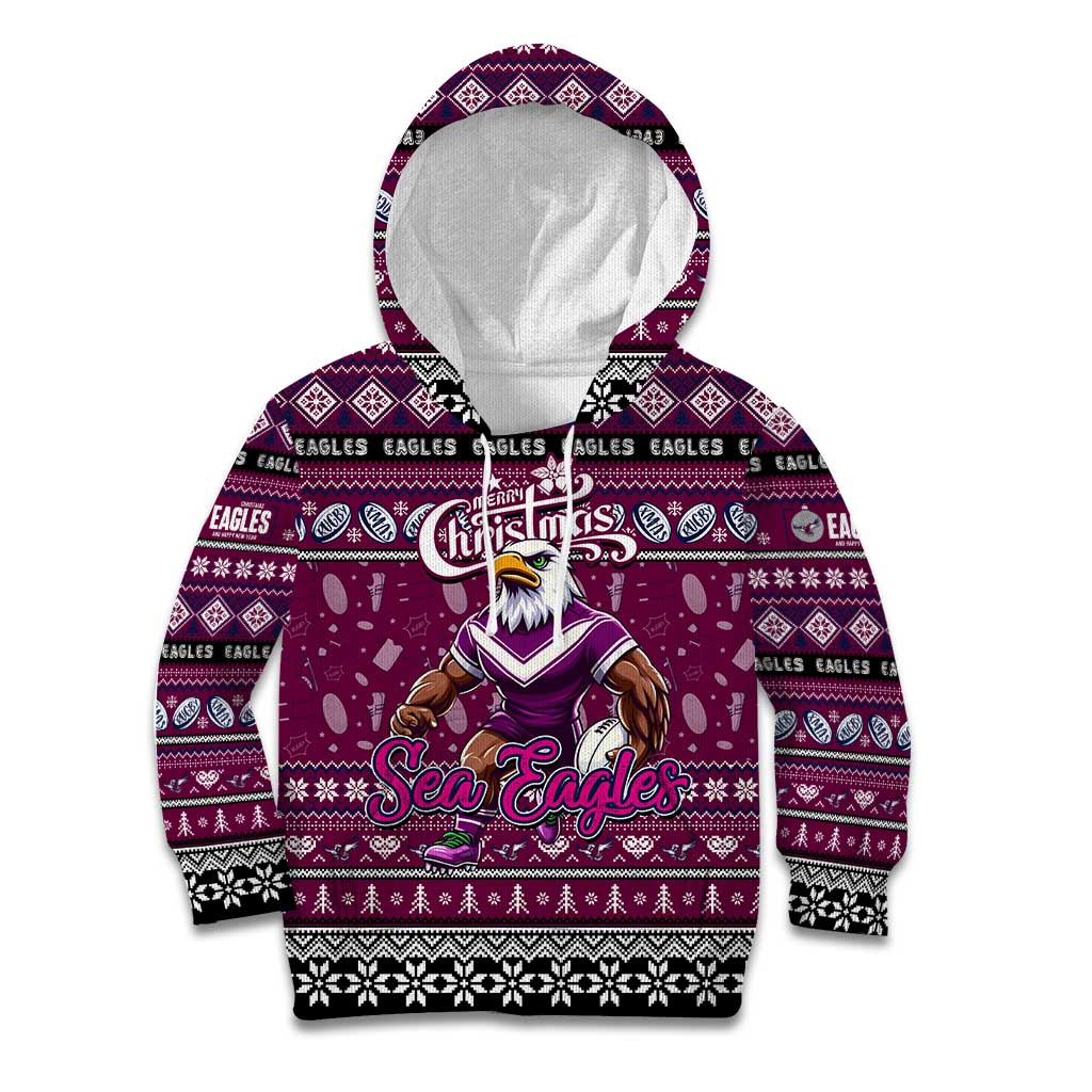 Personalized Sea Eagles Rugby Xmas Kid Hoodie Australia NRL Mascot
