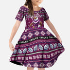 Personalized Sea Eagles Rugby Xmas Kid Short Sleeve Dress Australia NRL Mascot