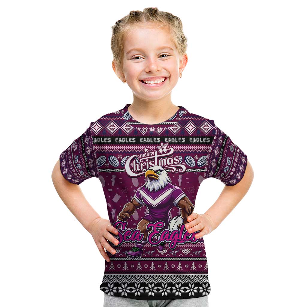 Personalized Sea Eagles Rugby Xmas Kid T Shirt Australia NRL Mascot