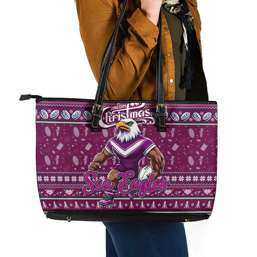 Sea Eagles Rugby Xmas Leather Tote Bag Australia NRL Mascot
